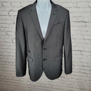 Altamoda Grey Pinstriped Slim Fit 2 Button Notch Blazer Sport Coat Size 40L